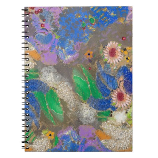 Carnet Arrière - plan de fleurs abstrait d'Odilon Redon. (Devant)