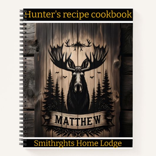 Carnet Arrière - plan de l'orignal artistique sur bois ru (Devant)