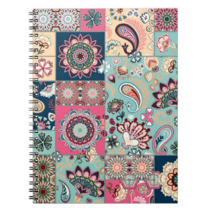 Carnet Arrière - plan de patchwork sans couture avec cach