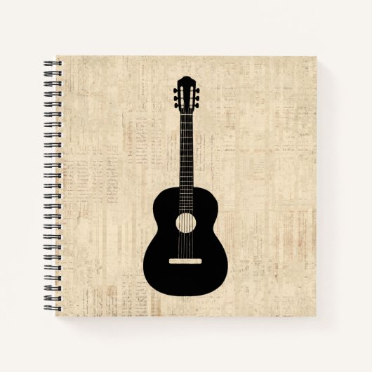 Carnet Arrière - plan de script d'art guitare acoustique (Devant)