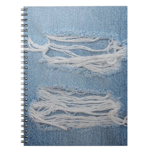 Carnet Arrière - plan de texture de jean bleu déchirée. D (Devant)