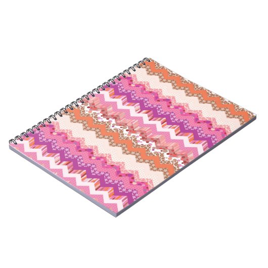 Carnet arrière - plan de zigzag rose (Côté gauche)