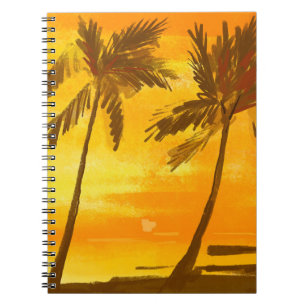 Carnet Arrière - plan d'été des palmiers tropicaux