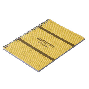 Carnet Arrière - plan en bambou beige et marron