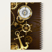 Carnet Arrière - plan en bois avec cheval de mer mécaniqu (Verso)