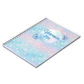Carnet Arrière - plan étoilé bleu-rose (Côté gauche)