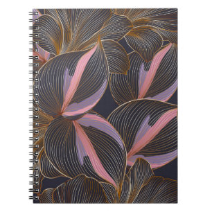 Carnet Arrière - plan floral doré de luxe avec trop
