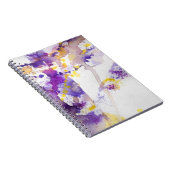 Carnet arrière - plan jaune et pourpre d'aquarelle (Côté Droit)