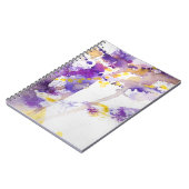 Carnet arrière - plan jaune et pourpre d'aquarelle (Côté gauche)