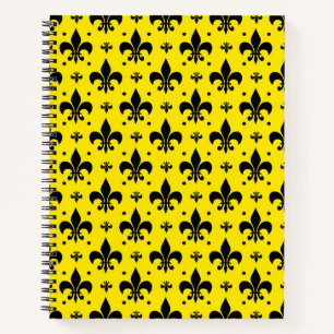 Carnet Arrière - plan Jaune Fleur-de-lis Motif Design