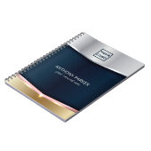 Carnet Arrière - plan Métallique Bleu Argent Et Or (Côté gauche)