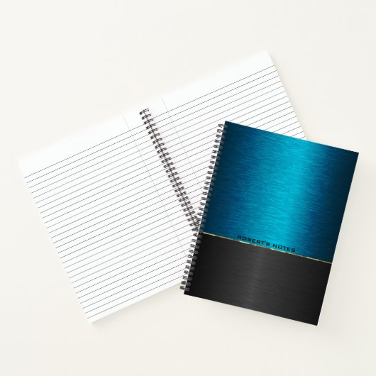 Carnet Arrière - plan métallique bleu et noir (Intérieur)