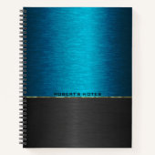 Carnet Arrière - plan métallique bleu et noir (Devant)