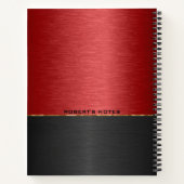 Carnet Arrière - plan métallique rouge et noir (Dos)