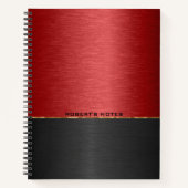 Carnet Arrière - plan métallique rouge et noir (Devant)