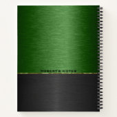 Carnet Arrière - plan métallique vert et noir (Dos)