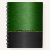 Carnet Arrière - plan métallique vert et noir (Devant)