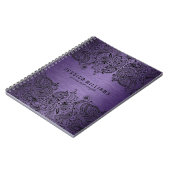 Carnet Arrière - plan Métalliques Violet Avec Dentelle No (Côté gauche)