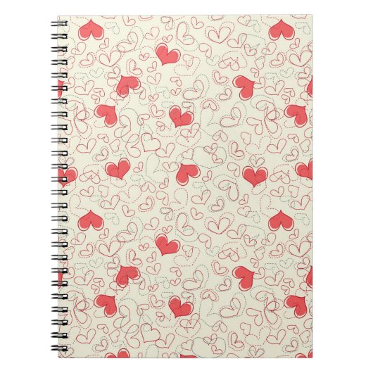 Carnet Arrière - plan mignon de coeurs (Devant)
