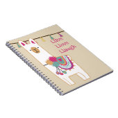 Carnet Arrière - plan mignon de lama et de glands (Côté Droit)