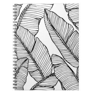 Carnet Arrière - plan motif de feuille de bananier sans c