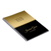 Carnet Arrière - plan Noir Et Or Design (Côté Droit)