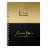 Carnet Arrière - plan Noir Et Or Design (Devant)
