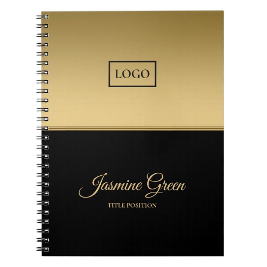 Carnet Arrière - plan Noir Et Or Design (Devant)