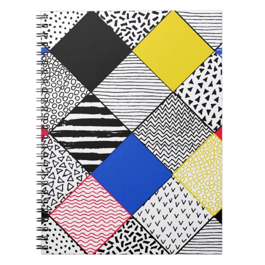 Carnet Arrière - plan Patchwork Dessiné À La Main. Textur (Devant)