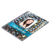 Carnet Arrière - plan photo en strass bleu (Côté gauche)