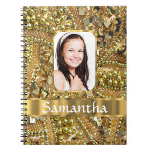Carnet Arrière - plan photo Gold bling