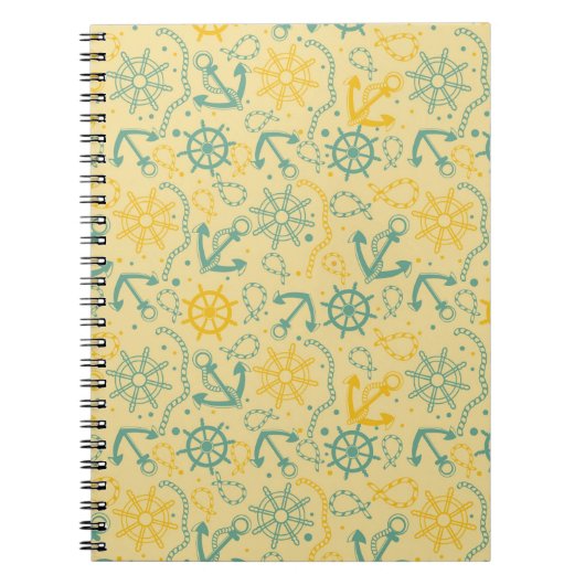 Carnet arrière - plan rétro avec ancre, cordes (Devant)