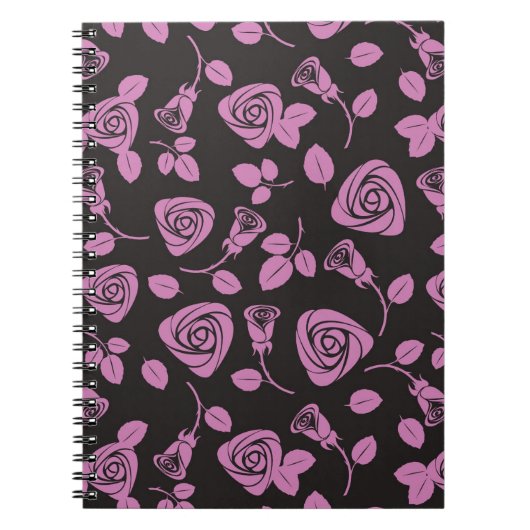 Carnet Arrière - plan rose floral (Devant)