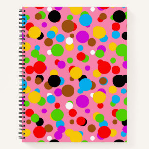 Carnet Arrière - plan rose Pois colorés