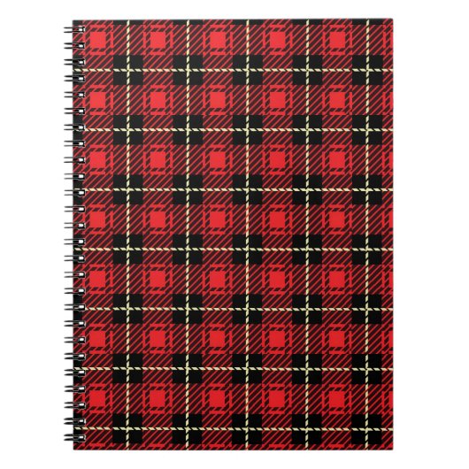 Carnet Arrière - plan rouge de plaid (Devant)