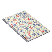 Carnet arrière - plan rouge et marine avec ancre (Côté Droit)