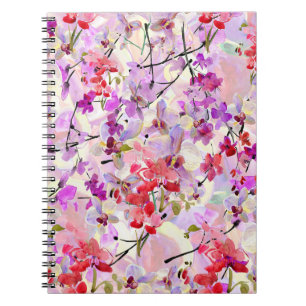 Carnet Arrière - plans d'aquarelle Orchidée-Sakura