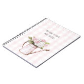 Carnet Arrosoir Fleurs Blanches Roses Roses (Côté gauche)
