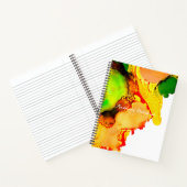 Carnet art Abstrait alcool encre jaune vert (Intérieur)
