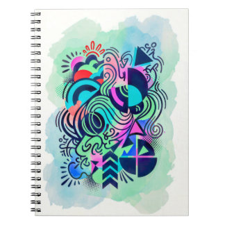Carnet Art abstrait aquarelle néon géométrique moderne
