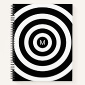 Carnet Art Abstrait avec cercles en noir et blanc (Devant)
