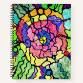 Carnet Art Abstrait Colorful Flower (Devant)