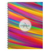 Carnet Art Abstrait dégradé de couleurs monogramme (Devant)
