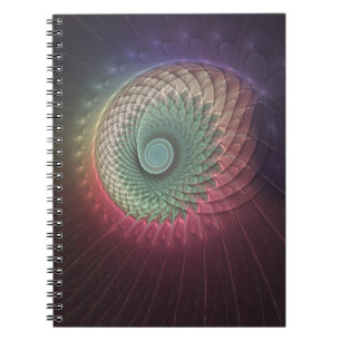 Carnet Art abstrait d'escargot coloré moderne fractal