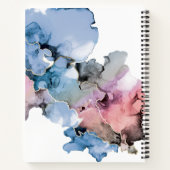 Carnet Art Abstrait Encres d'alcool bleu rose personnalis (Dos)