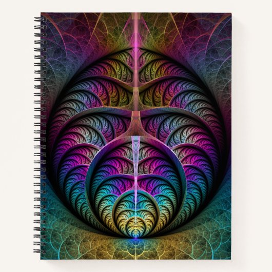 Carnet Art abstrait fractal coloré et psychédélique (Devant)