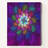 Carnet Art abstrait fractal de fleurs psychédéliques colo (Dos)