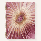Carnet Art Abstrait Fractal Fleur & Tons de Bourgogne (Devant)