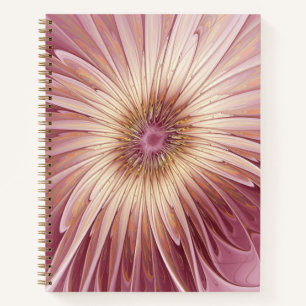 Carnet Art Abstrait Fractal Fleur & Tons de Bourgogne