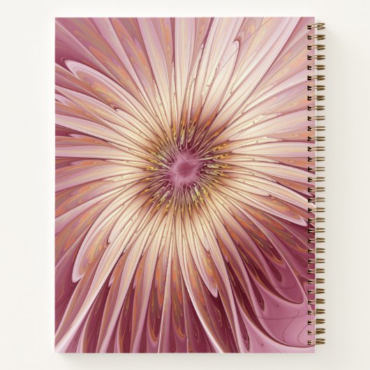 Carnet Art Abstrait Fractal Fleur & Tons de Bourgogne (Dos)